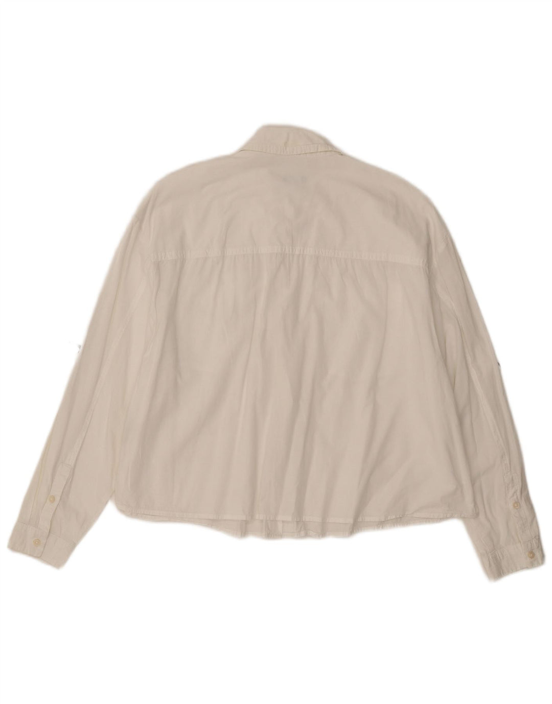 Camisa feminina oversized BENETTON Reino Unido 16 grande algodão branco