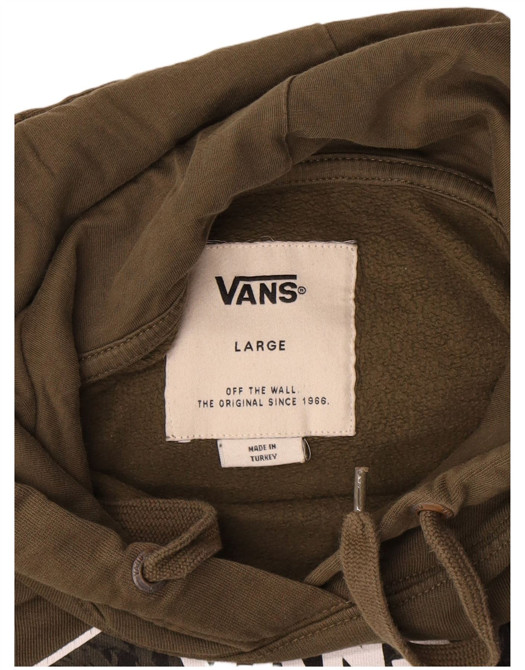 Vans masculino gráfico moletom com capuz grande algodão cáqui