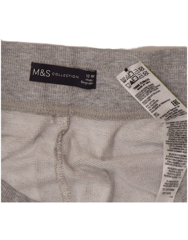 Marks & Spencer Calça de treino feminina Joggers Reino Unido 12 algodão cinza médio