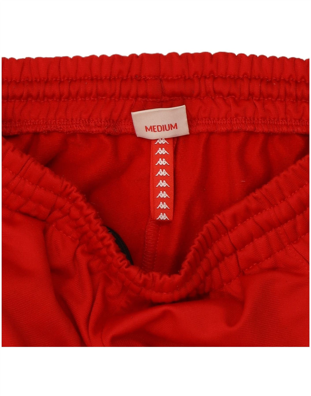 Calça de treino masculina Kappa com estampa gráfica em poliéster colorblock vermelho médio