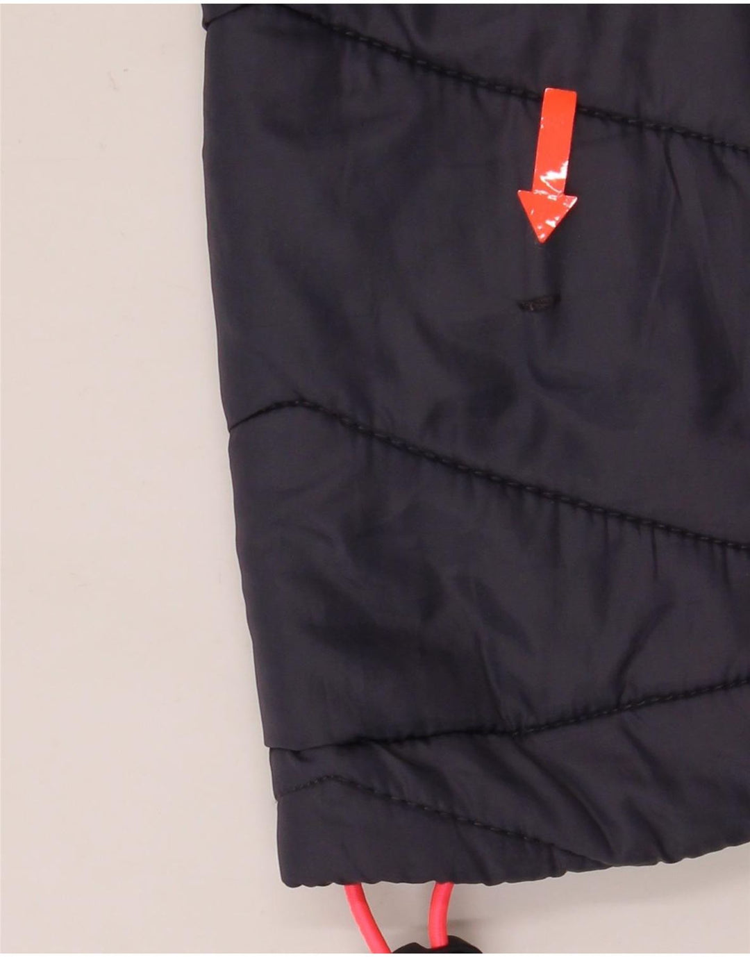 Jaqueta acolchoada com capuz feminina Superdry UK 12 médio azul marinho manchado