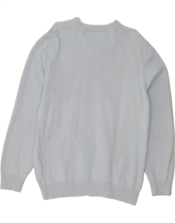 TOMMY HILFIGER Mens V-Neck Jumper Sweater XL Blue Cotton Vintage Tommy Hilfiger and Second-Hand Tommy Hilfiger from Messina Hembry 