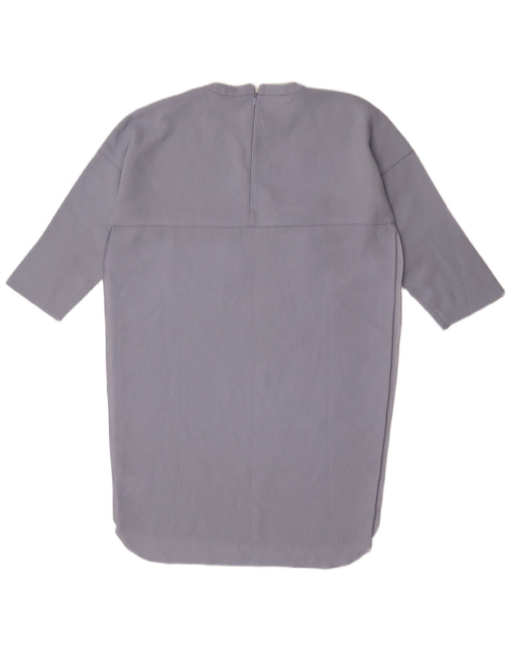 Whistles Vestido feminino manga 3/4 oversized Shift Reino Unido 10 pequeno azul