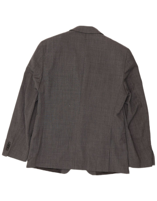 Tommy Hilfiger Jaqueta blazer masculina de 2 botões UK 42 XL cinza xadrez lã