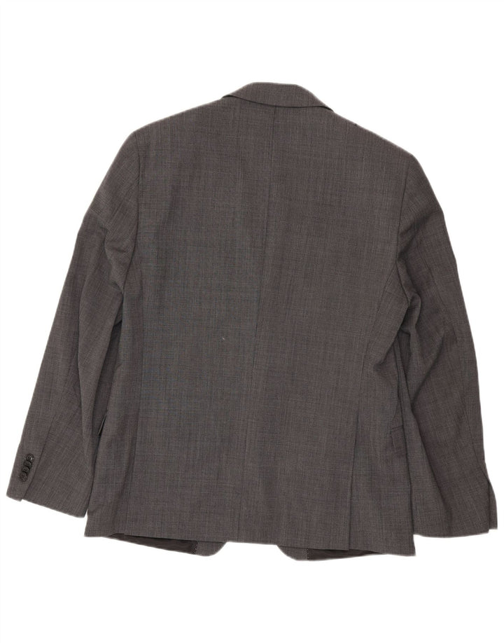 Tommy Hilfiger Jaqueta blazer masculina de 2 botões UK 42 XL cinza xadrez lã
