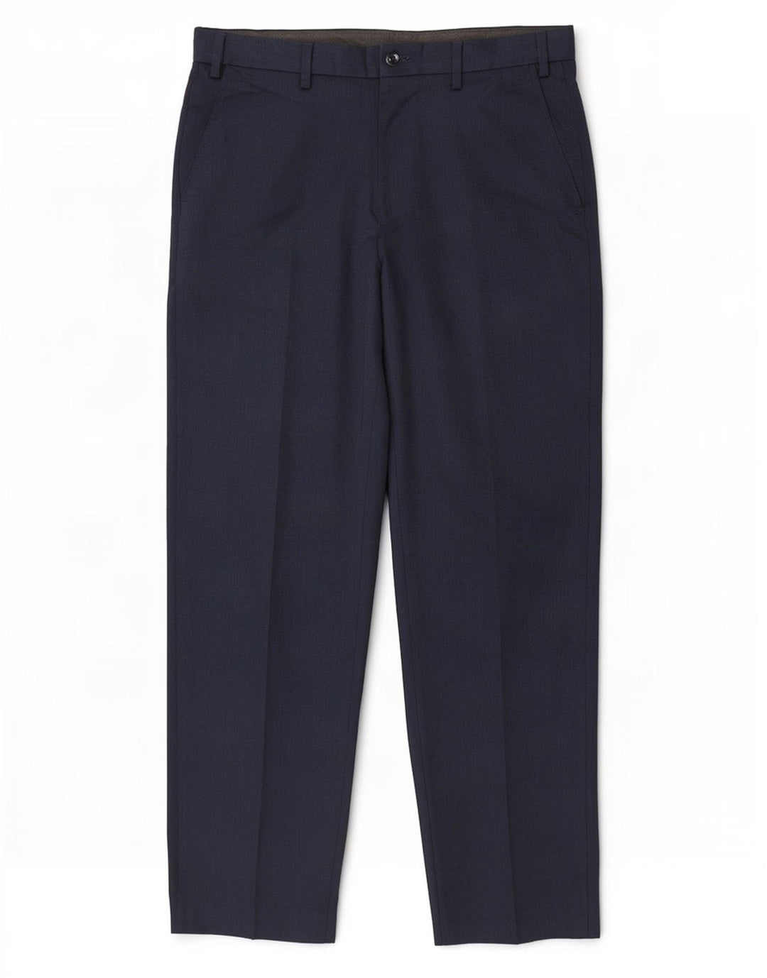 Calça masculina de ajuste regular Marks & Spencer W34 L31 azul marinho poliéster