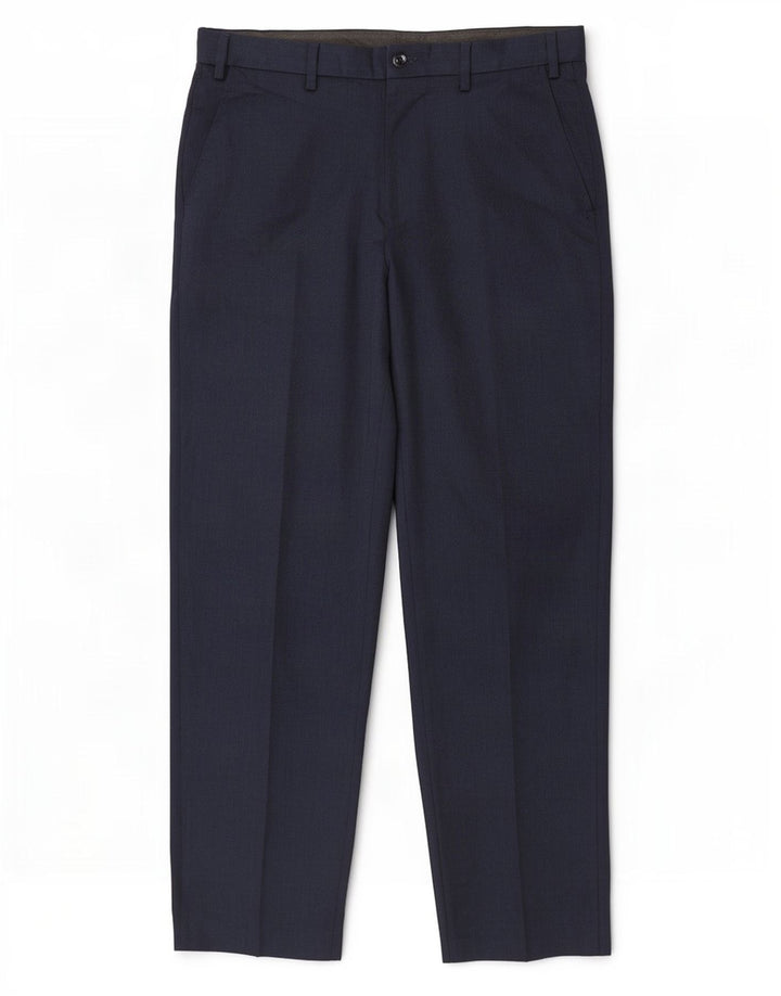 Calça masculina de ajuste regular Marks & Spencer W34 L31 azul marinho poliéster