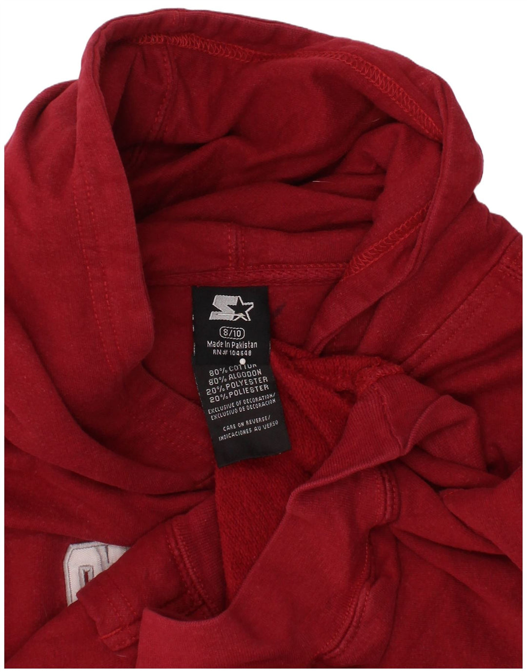 Jumper com capuz gráfico STARTER Boys Oklahoma 8-9 anos algodão vermelho