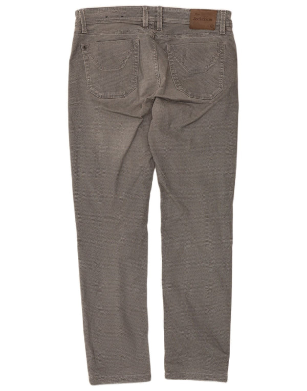 Calça casual masculina slim Jeckerson W34 L29 algodão cinza