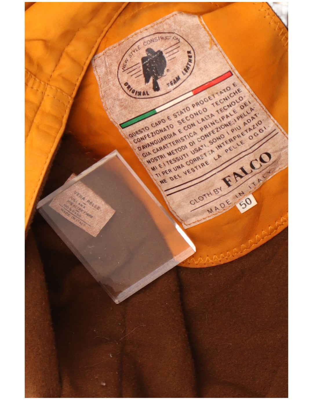 Jaqueta de couro masculina vintage IT 50 grande couro marrom