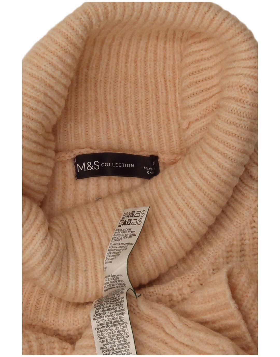 Suéter feminino Marks & Spencer com gola redonda Reino Unido 14 médio laranja
