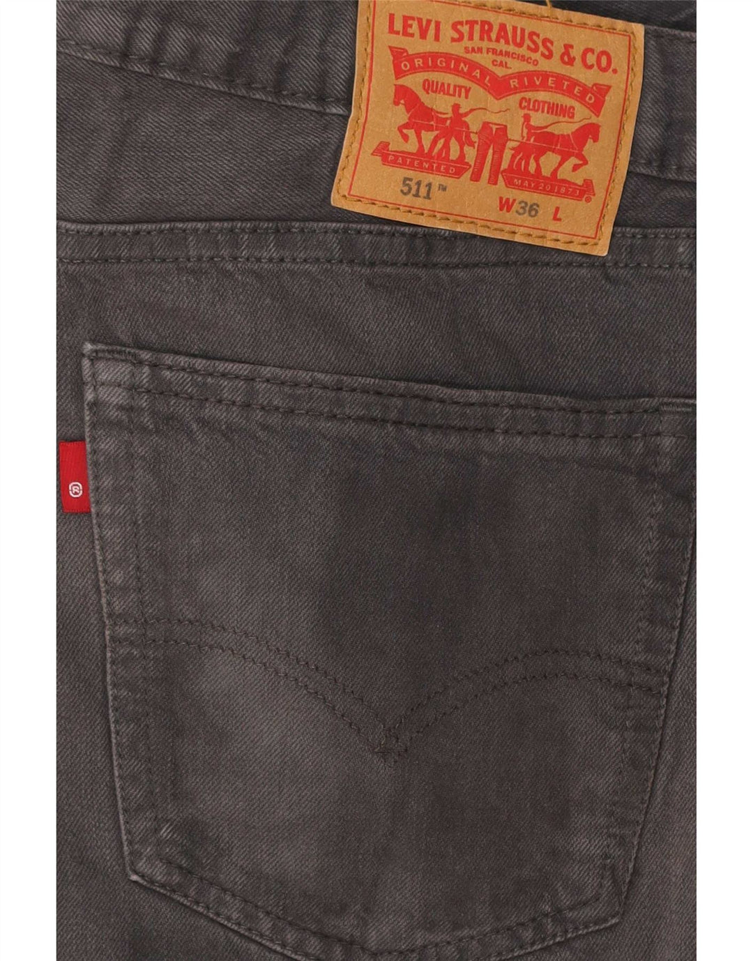 Shorts jeans masculino 511 Levi's grande W36 algodão cinza