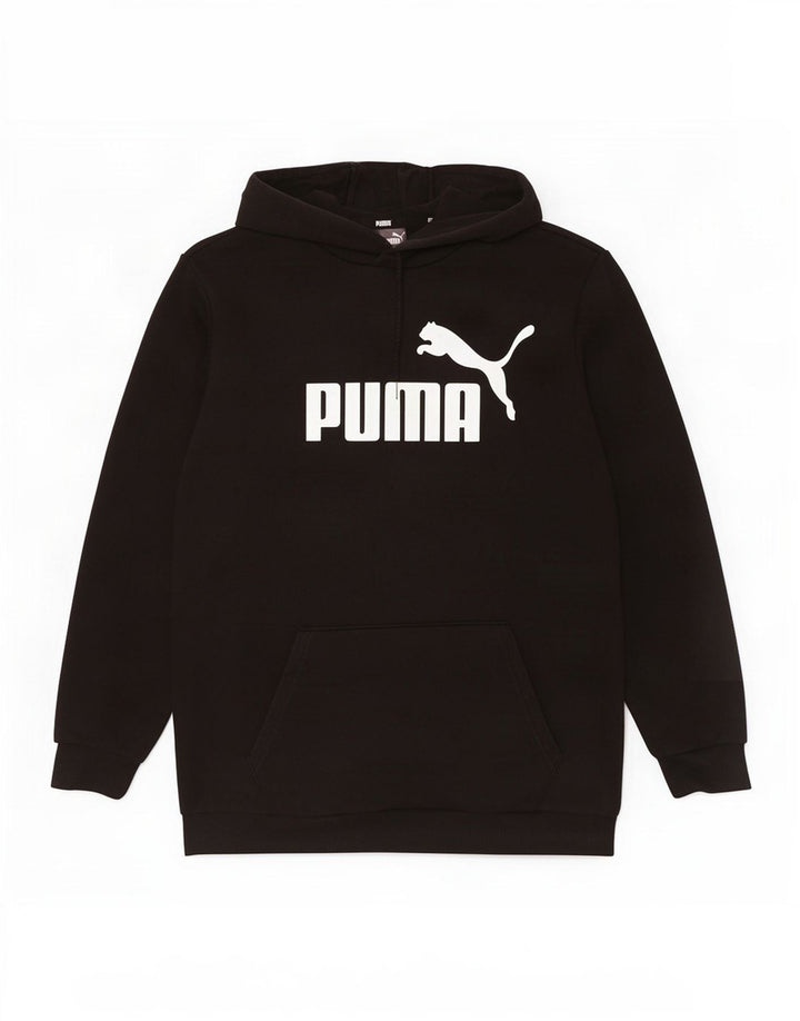 Puma masculino gráfico moletom com capuz médio algodão preto