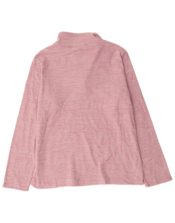 Suéter de lã feminino Mountain Warehouse com zíper e gola UK 16 listrado rosa grande