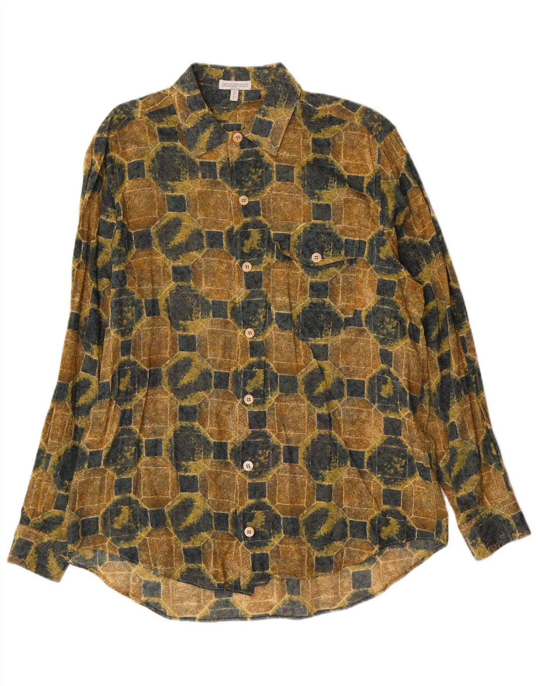 Camisa masculina Hilton tamanho 41 16 grande geométrica multicolorida