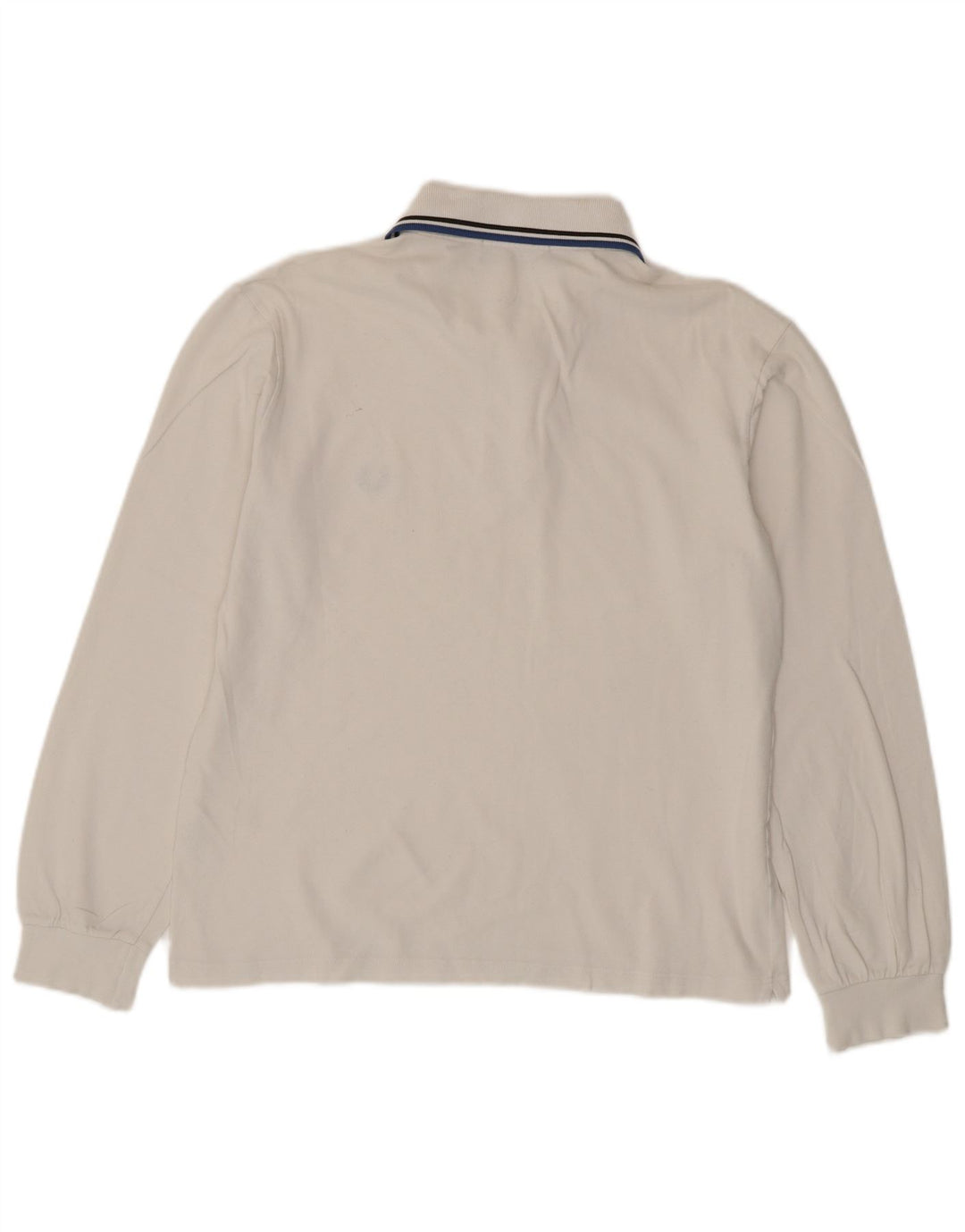 Camisa polo masculina de manga comprida Fred Perry de algodão branco médio