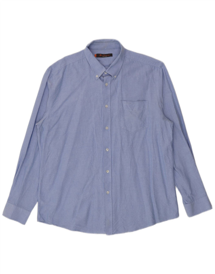 Camisa masculina Ben Sherman XL azul algodão