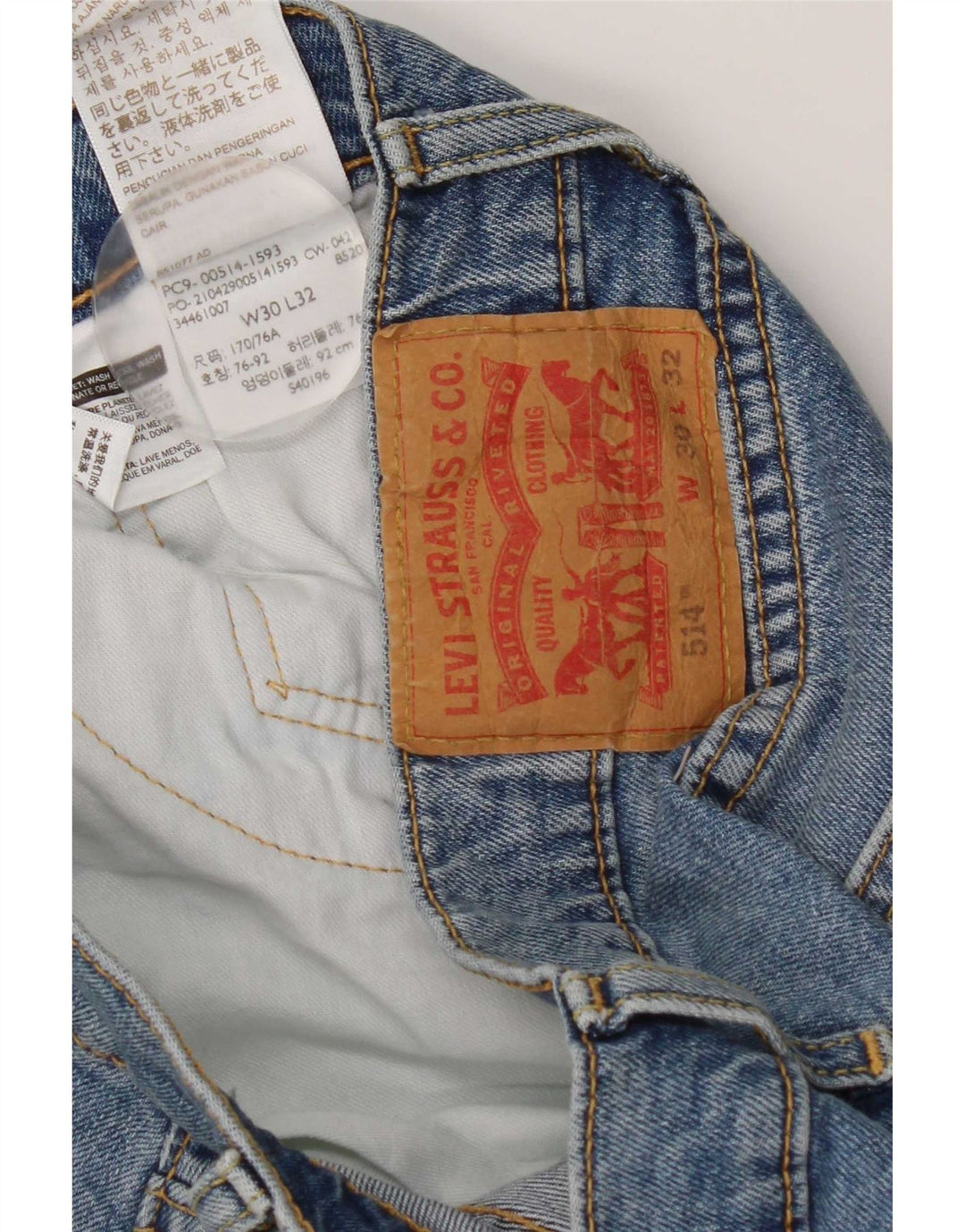 Levi's Masculino 514 Straight Jeans W32 L32 Azul Algodão