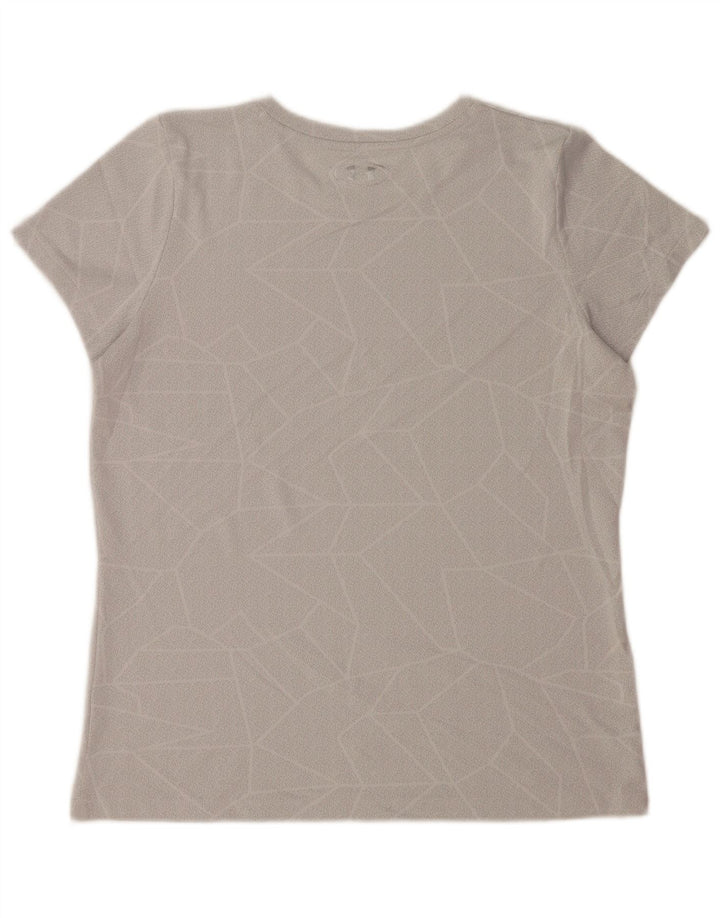 Camiseta masculina Under Armour Heat Gear Top grande poliéster geométrico cinza