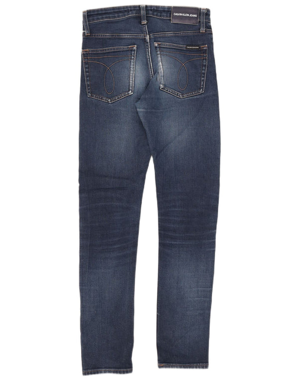 Calvin Klein Masculino Slim Jeans W28 L32 Azul Algodão