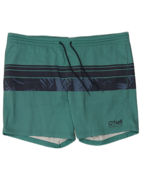 Shorts de natação masculino O'Neill XL poliéster listrado verde