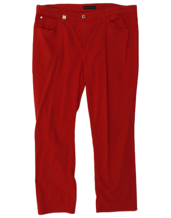 Calça feminina reta casual TRUSSARDI W34 L26 algodão vermelho