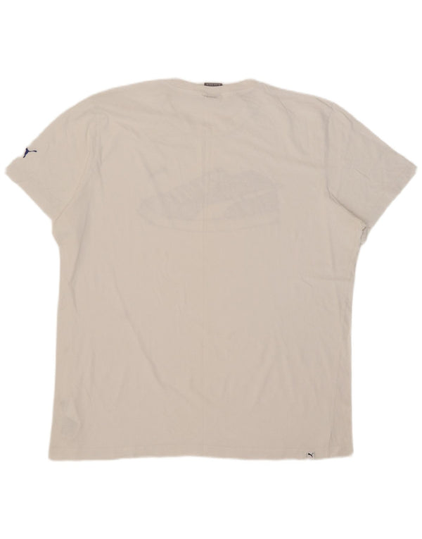 Camiseta masculina gráfica Puma Top 2XL algodão branco