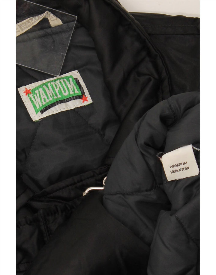 Jaqueta feminina grande para motociclista WAMPUM Reino Unido 10 pequena preta de nylon