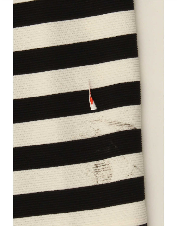 Vestido bodycon feminino Boden Reino Unido 12 algodão listrado branco médio