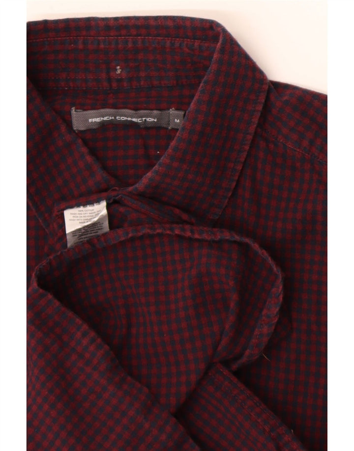 Camisa masculina French Connection médio algodão guingão cor de vinho