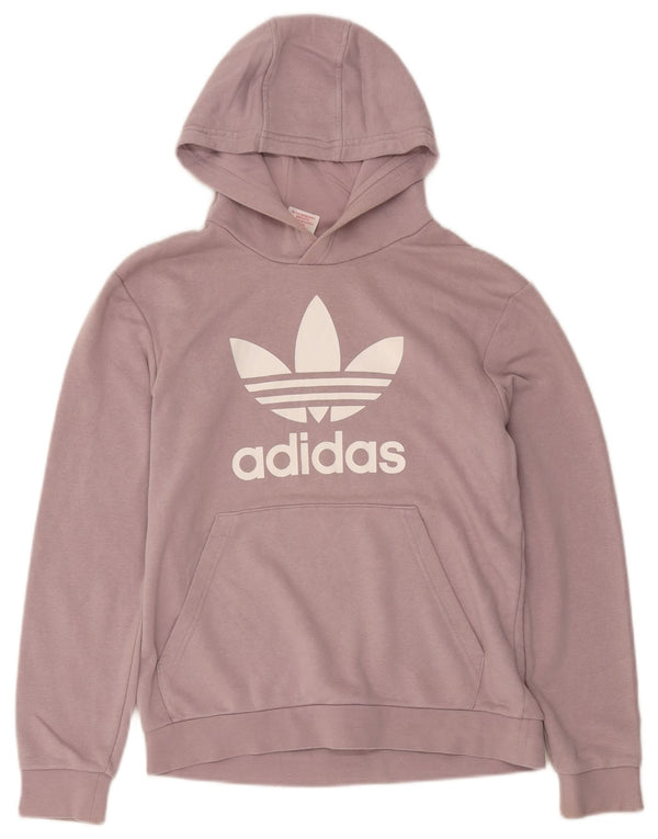 Suéter com capuz gráfico Adidas Boys 13-14 anos algodão roxo