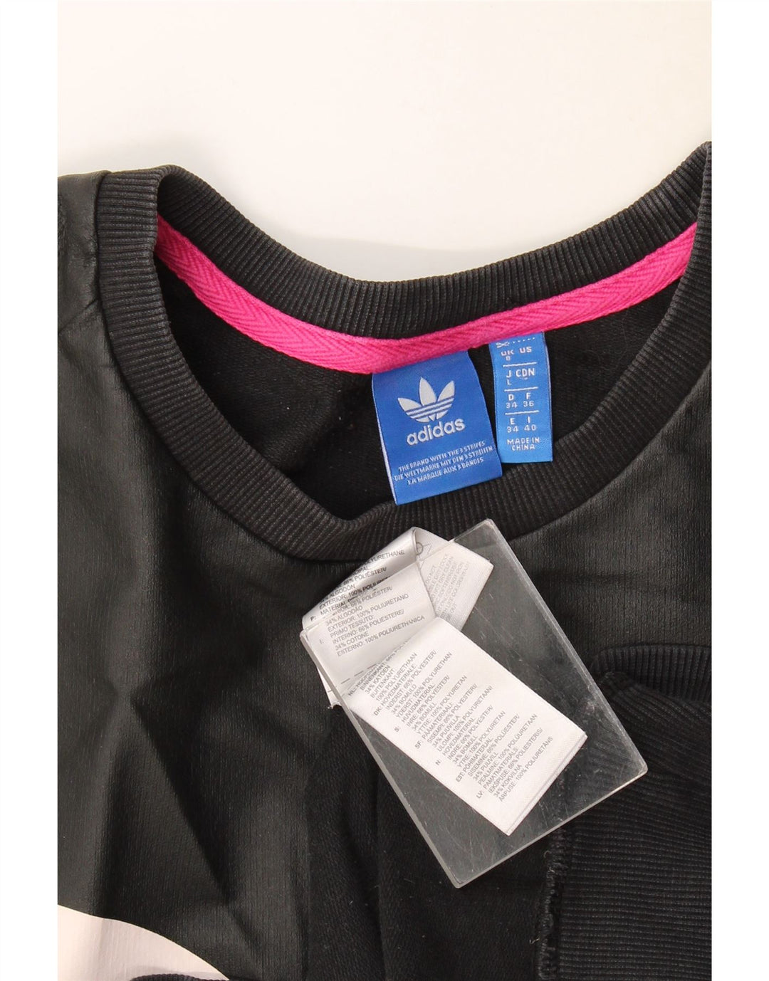 Adidas feminino gráfico oversized moletom jumper reino unido 8 pequeno preto