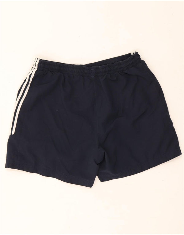 Shorts esportivos femininos Adidas UK 10 pequeno poliéster azul marinho