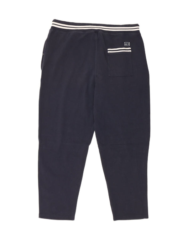 Calça de treino masculina Sun68 XL azul marinho algodão