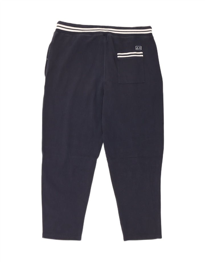 Calça de treino masculina Sun68 XL azul marinho algodão