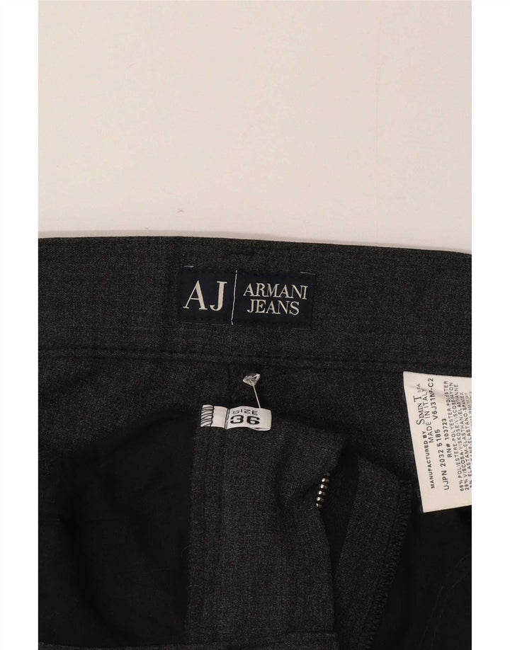 Calça casual reta masculina Armani W36 L32 poliéster cinza