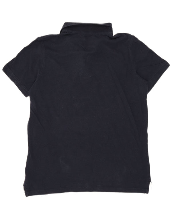 Camisa polo masculina Crew Clothing grande algodão azul marinho