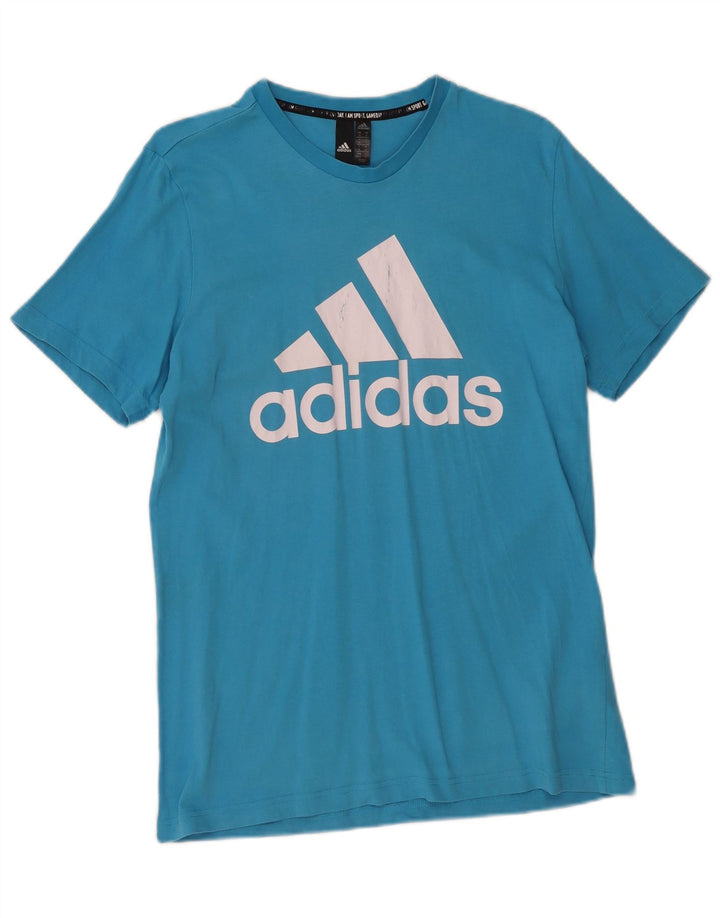 ADIDAS Mens Graphic T-Shirt Top Médio Algodão Azul