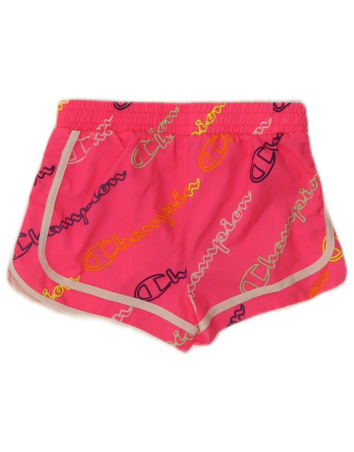 Shorts esportivos gráficos Champion para meninas 9-10 anos poliéster rosa médio