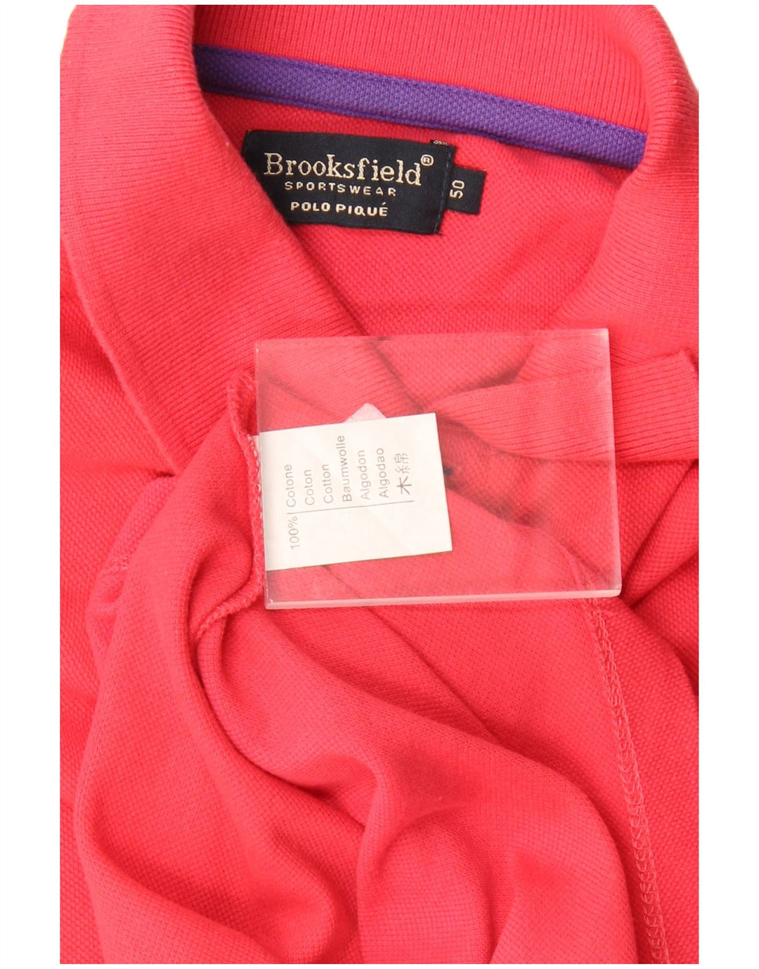 Camisa polo masculina BROOKSFIELD IT 50 algodão vermelho médio