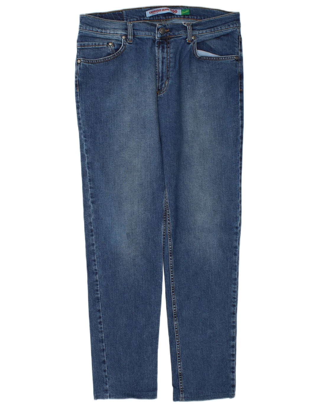 Carrera Mens Regular Fit Slim Jeans W36 L30 Azul Algodão