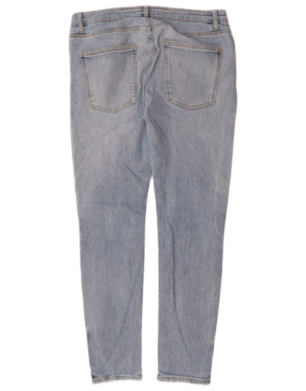 Zara Mens Distressed Slim Jeans EU 40 Médio W31 L30 Azul Algodão