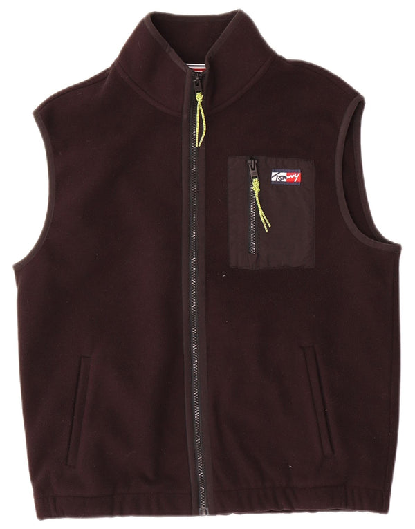 Tommy Hilfiger Mens Fleece Gilet UK 36 Pequeno Poliéster Preto