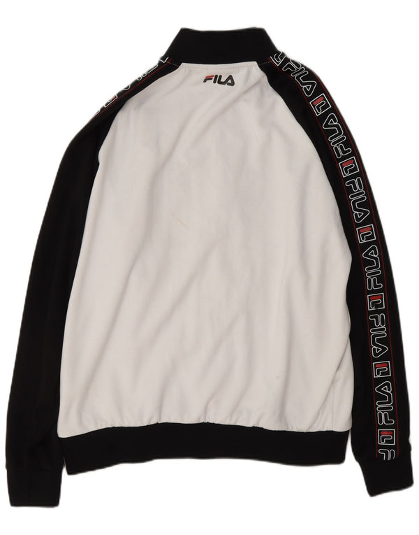 Fila Mens Graphic Tracksuit Top Jacket Pequeno Poliéster Colorblock Branco