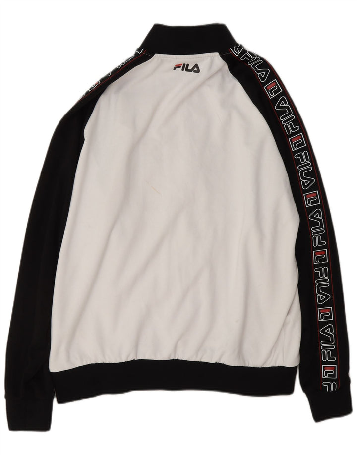 Fila Mens Graphic Tracksuit Top Jacket Pequeno Poliéster Colorblock Branco