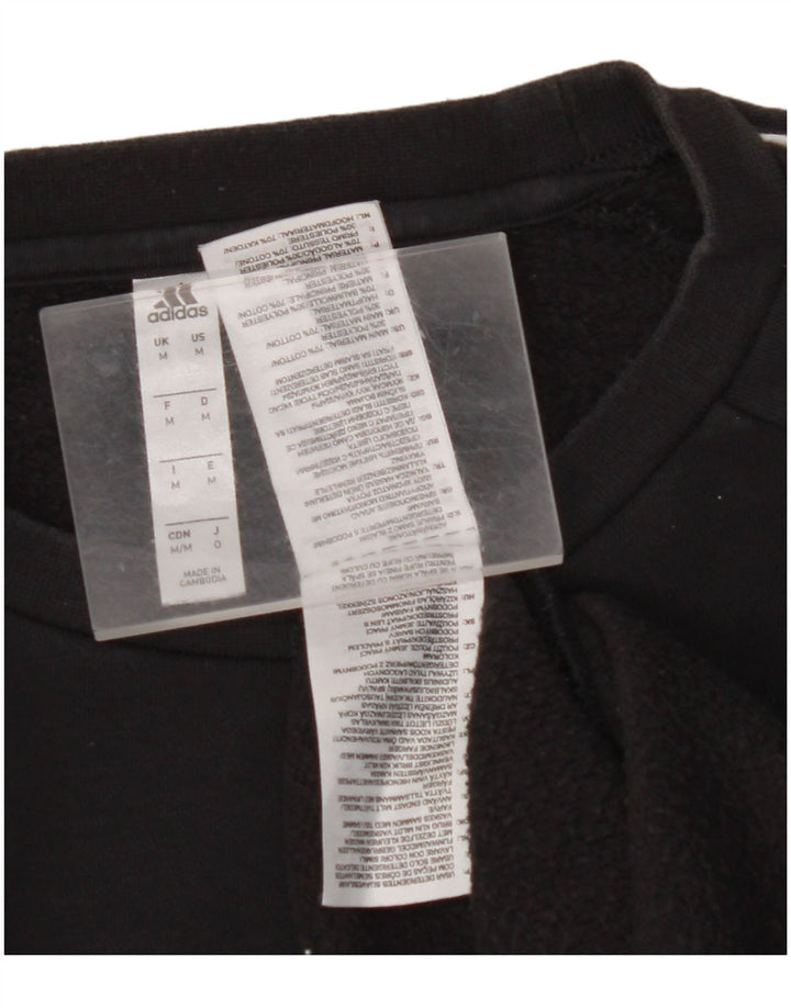 ADIDAS Mens Moletom Jumper Médio Algodão Preto