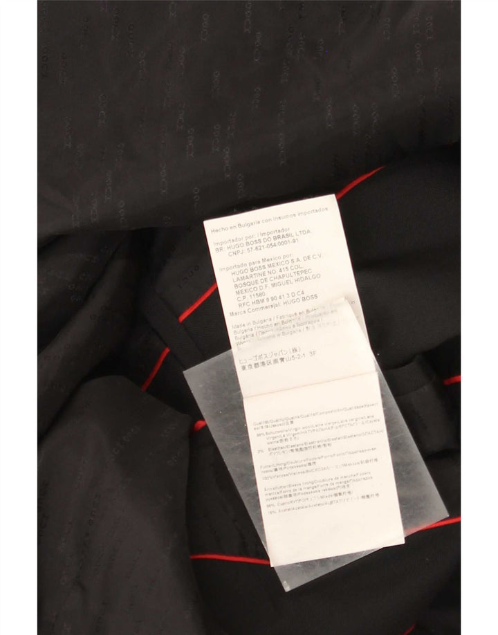 Jaqueta blazer masculina de 2 botões Hugo Boss EU 50 grande lã preta