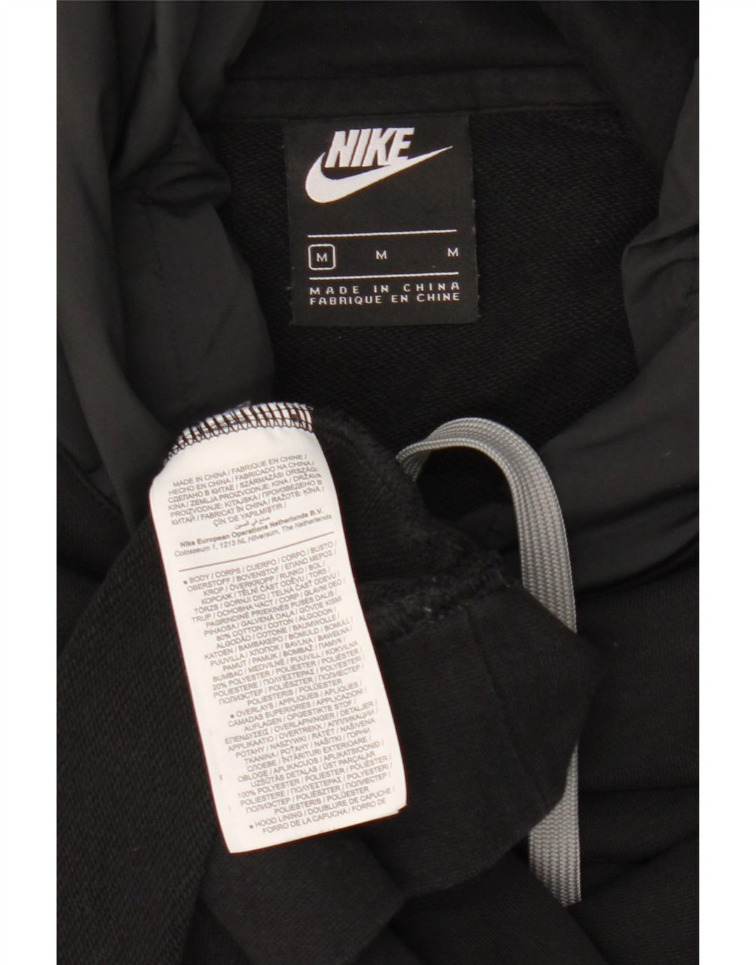 Nike masculino gráfico moletom com capuz médio algodão preto