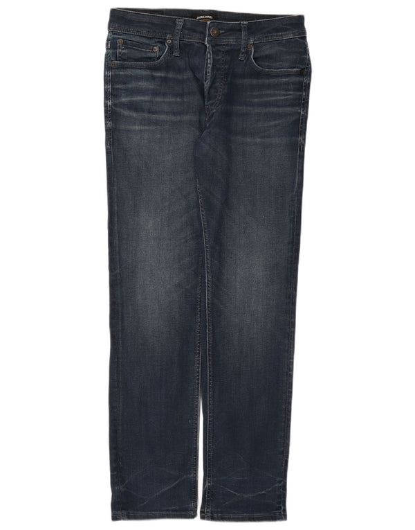 Jeans retos masculinos Jack & Jones W32 L32 algodão azul