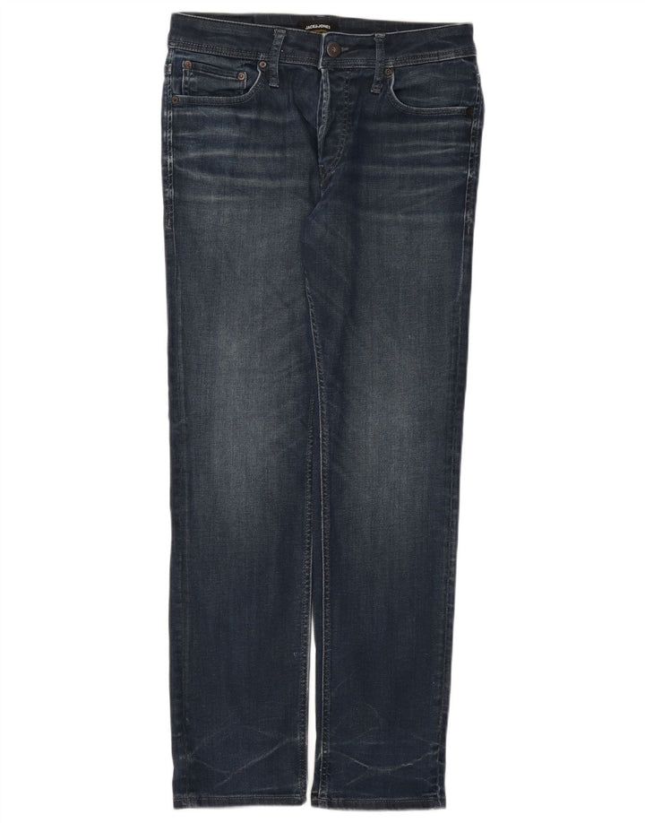 Jeans retos masculinos Jack & Jones W32 L32 algodão azul